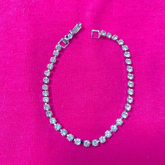 Like New Set Silver Rhinestone Necklace by Avon and Bracelet by Sarah Coventry - Picture 5 of 11